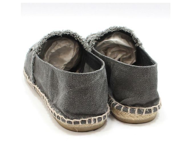 Chanel Sneaker espadrille slip-on in denim Marrone - vista 5