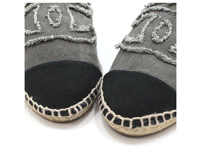 Chanel Sneaker espadrille slip-on in denim Marrone - vista 9