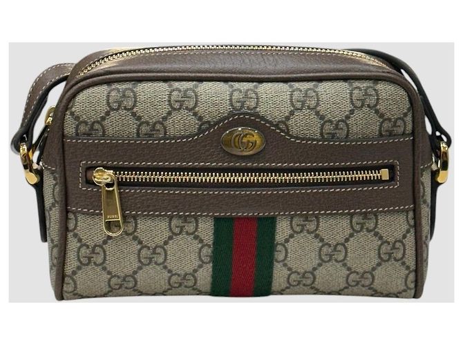 Gucci Mini borsa a tracolla Ophidia Supreme GG marrone - vista 2