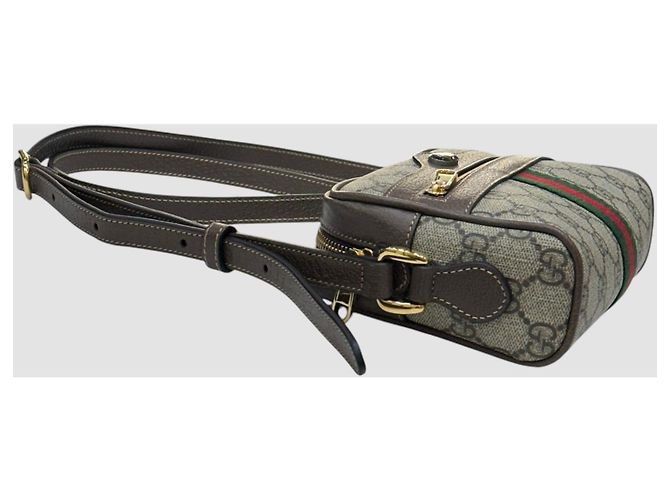 Gucci Mini borsa a tracolla Ophidia Supreme GG marrone - vista 3