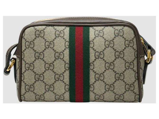 Gucci Mini borsa a tracolla Ophidia Supreme GG marrone - vista 7