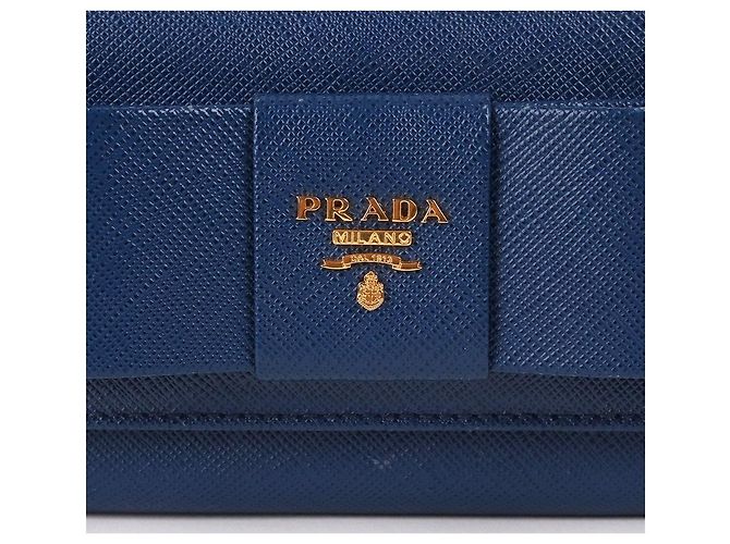 Prada Saffiano Blue Ribbon Long Wallet Blau - Ansicht 2
