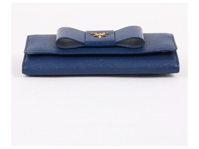 Prada Saffiano Blue Ribbon Long Wallet Blau - Ansicht 5