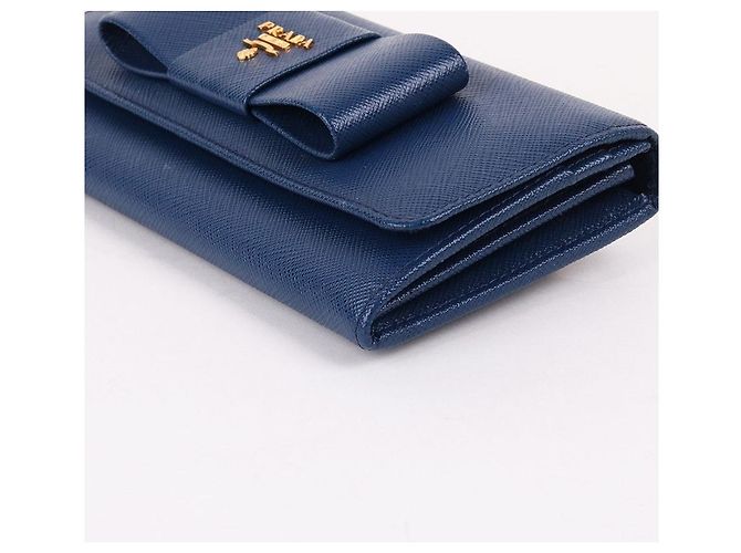 Prada Saffiano Blue Ribbon Long Wallet Blau - Ansicht 6
