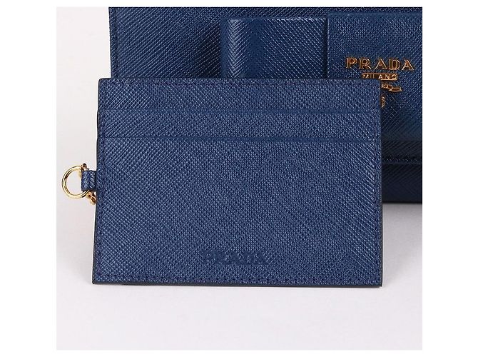 Prada Saffiano Blue Ribbon Long Wallet Blau - Ansicht 7