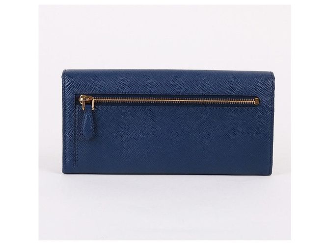 Prada Saffiano Blue Ribbon Long Wallet Blau - Ansicht 8