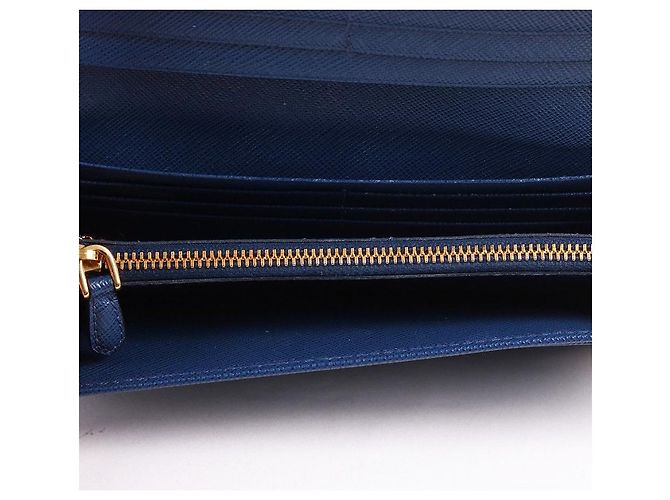 Prada Saffiano Blue Ribbon Long Wallet Blau - Ansicht 9