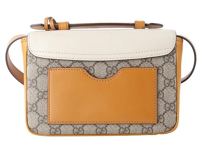 Gucci Mini borsa a tracolla con manico GG Supreme Padlock Marrone - vista 3