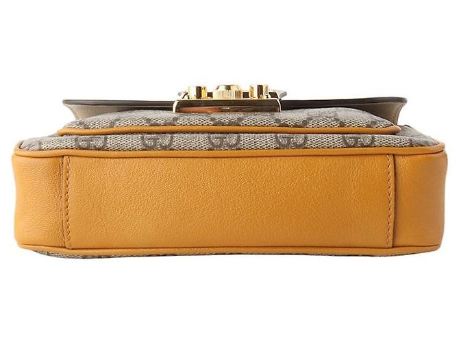 Gucci Mini borsa a tracolla con manico GG Supreme Padlock Marrone - vista 6