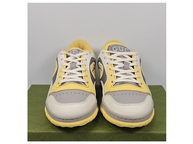 Gucci Mac Sneaker aus Off-White-Leder Weiß - Ansicht 3