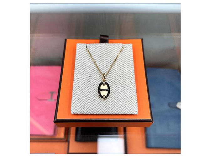 Hermès Collana Mini Maillon Shangdal Black Gold Nero - vista 2