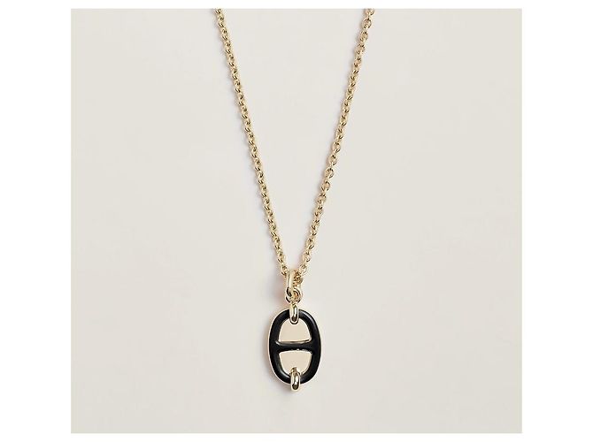 Hermès Collana Mini Maillon Shangdal Black Gold Nero - vista 7