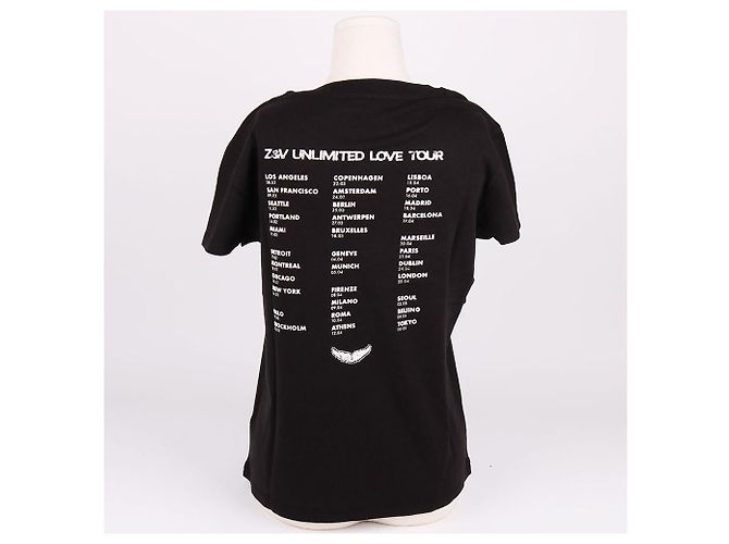 Zadig & Voltaire Kurzärmeliges Damen-T-Shirt mit Cherry LOVE Stickerei Schwarz - Ansicht 4
