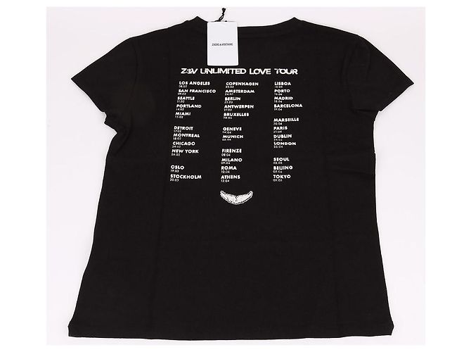Zadig & Voltaire Kurzärmeliges Damen-T-Shirt mit Cherry LOVE Stickerei Schwarz - Ansicht 6