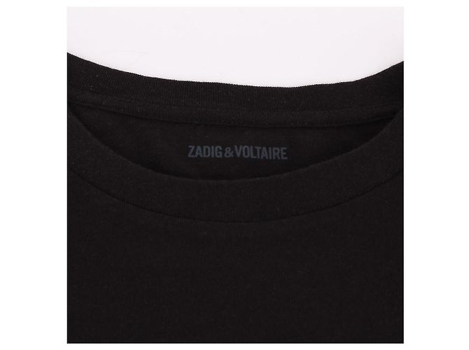 Zadig & Voltaire Kurzärmeliges Damen-T-Shirt mit Cherry LOVE Stickerei Schwarz - Ansicht 7