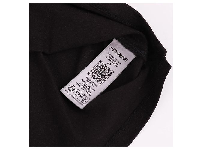 Zadig & Voltaire Kurzärmeliges Damen-T-Shirt mit Cherry LOVE Stickerei Schwarz - Ansicht 8