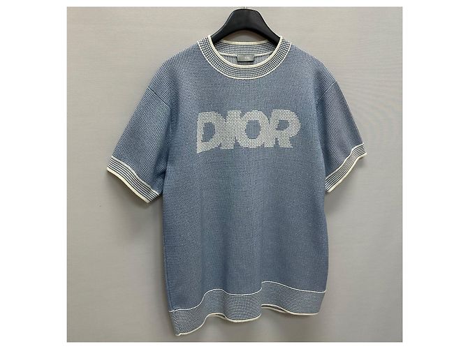 Dior Kurzärmeliges Tramatto Strick-T-Shirt aus Baumwollmischung mit Logo Mehrfarben - Ansicht 3