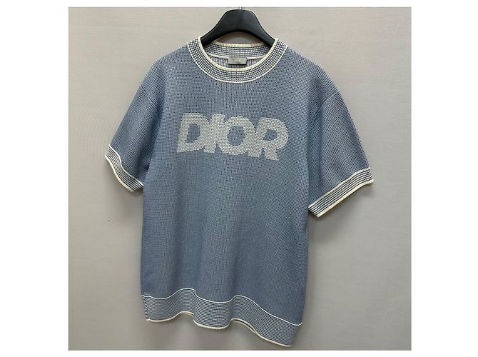 Dior Kurzärmeliges Tramatto Strick-T-Shirt aus Baumwollmischung mit Logo Mehrfarben - Ansicht 4