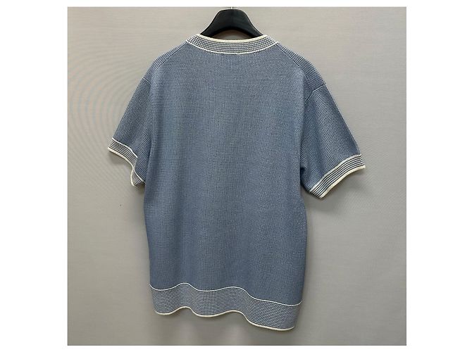 Dior Kurzärmeliges Tramatto Strick-T-Shirt aus Baumwollmischung mit Logo Mehrfarben - Ansicht 7