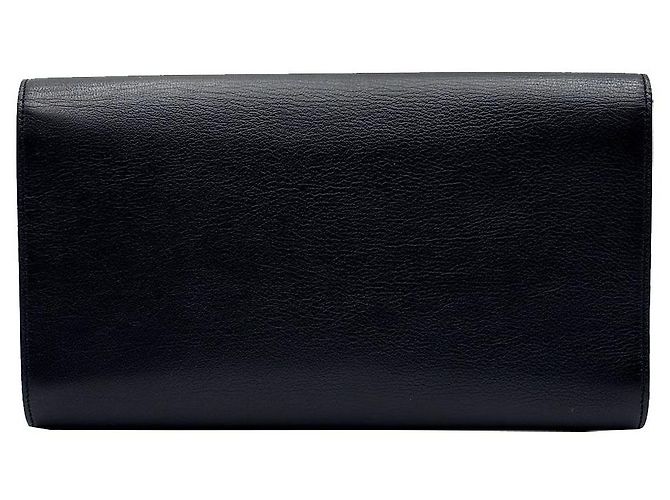 Saint Laurent Clutch Belle Du Jour Monogram in pelle nera Nero - vista 5