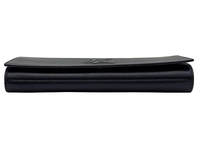 Saint Laurent Clutch Belle Du Jour Monogram in pelle nera Nero - vista 7