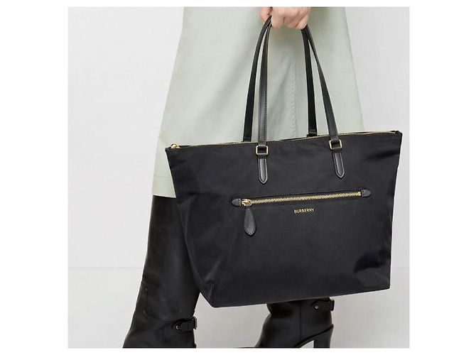 Burberry Nylon-Tote-Schultertasche Schwarz - Ansicht 15