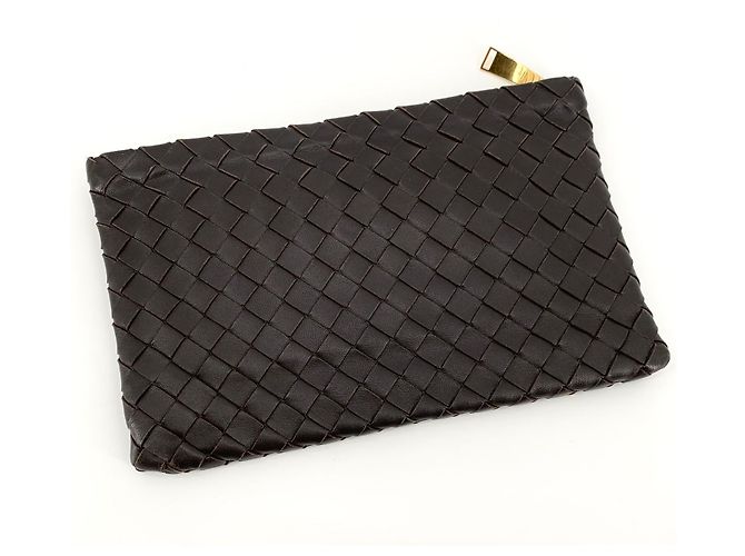 Bottega Veneta Clutch Intrecciato Medium Marrone - vista 2