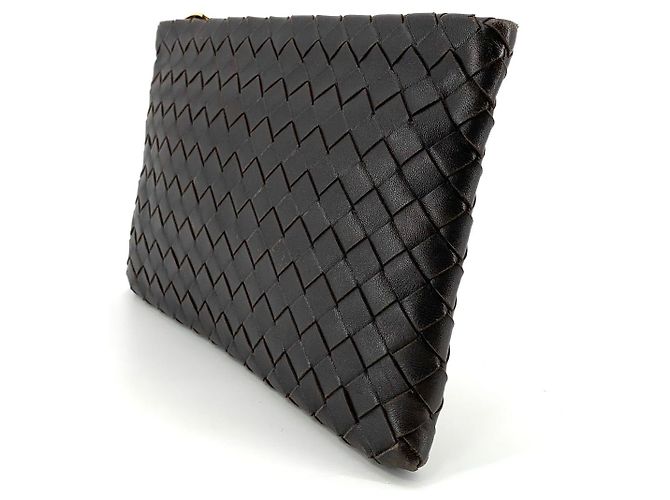 Bottega Veneta Clutch Intrecciato Medium Marrone - vista 3