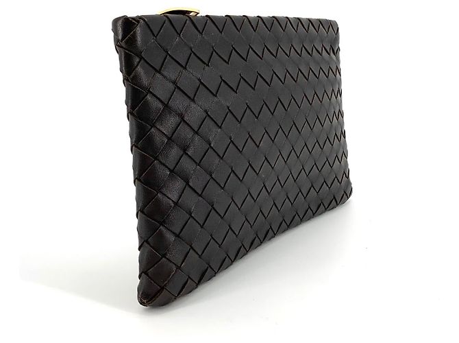 Bottega Veneta Clutch Intrecciato Medium Marrone - vista 4