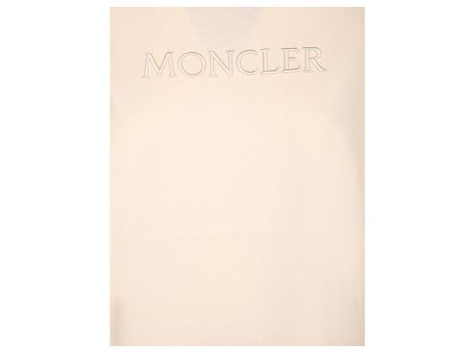 Moncler Baumwoll-T-Shirt mit tonaler Logo-Stickerei Weiß - Ansicht 6
