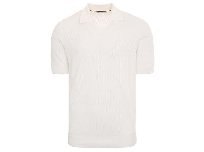 Brunello Cucinelli Kurzärmeliges T-Shirt aus Baumwollstrick - Ansicht 2