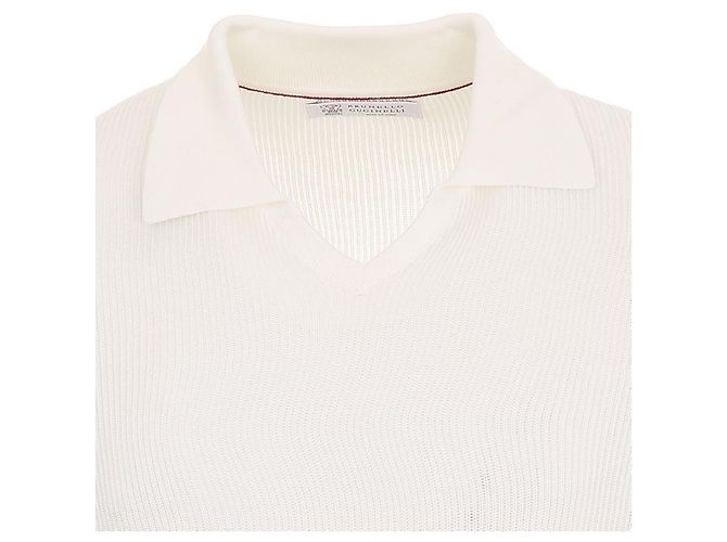 Brunello Cucinelli Kurzärmeliges T-Shirt aus Baumwollstrick - Ansicht 4