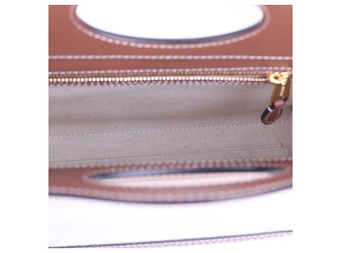 Burberry Piccola borsa a tracolla in tela con logo e taschino Bianco - vista 12