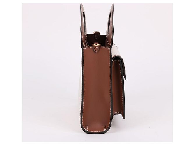 Burberry Piccola borsa a tracolla in tela con logo e taschino Bianco - vista 5