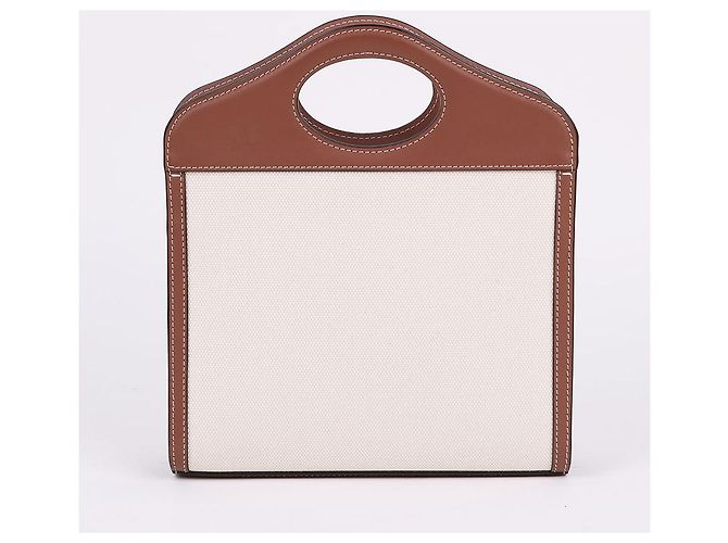 Burberry Piccola borsa a tracolla in tela con logo e taschino Bianco - vista 6