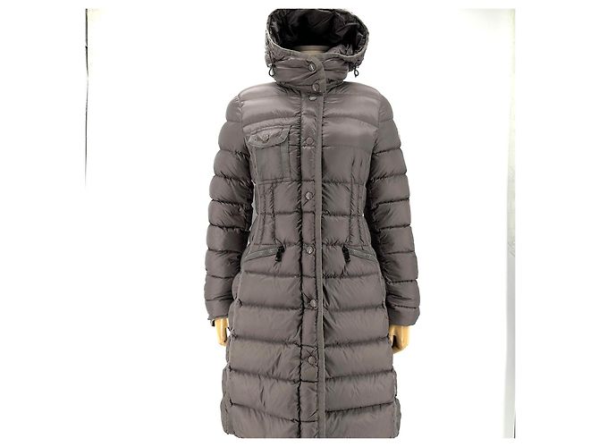 Moncler Hermine Damen Lang Daunenjacke Braun - Ansicht 2