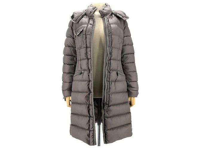 Moncler Hermine Damen Lang Daunenjacke Braun - Ansicht 3