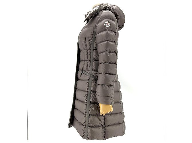 Moncler Hermine Damen Lang Daunenjacke Braun - Ansicht 4