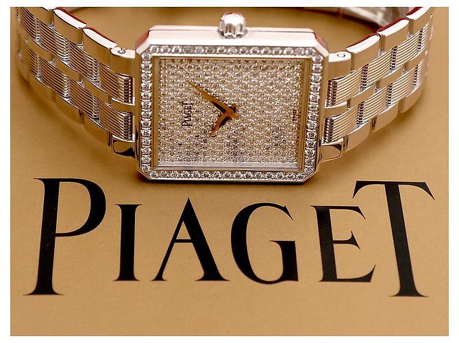 Piaget Damenarmbanduhr Protocol Vintage in Weißgold, Größe Medium, mit Full Pave Diamanten - Ansicht 14