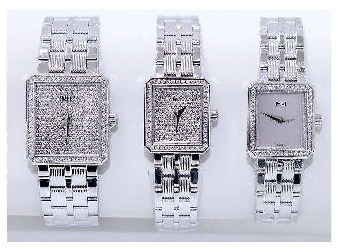Piaget Damenarmbanduhr Protocol Vintage in Weißgold, Größe Medium, mit Full Pave Diamanten - Ansicht 3