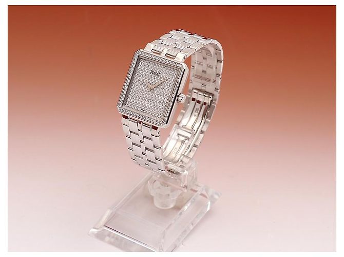 Piaget Damenarmbanduhr Protocol Vintage in Weißgold, Größe Medium, mit Full Pave Diamanten - Ansicht 7