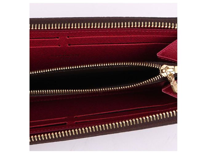 Louis Vuitton Portafoglio lungo con zip Clemence Burgundy Rosso - vista 10