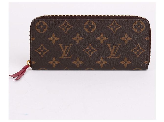 Louis Vuitton Portafoglio lungo con zip Clemence Burgundy Rosso - vista 2