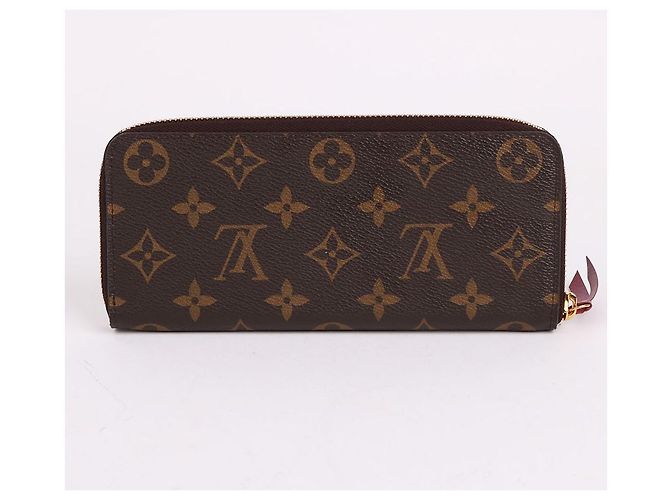 Louis Vuitton Portafoglio lungo con zip Clemence Burgundy Rosso - vista 5