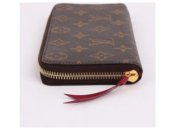 Louis Vuitton Portafoglio lungo con zip Clemence Burgundy Rosso - vista 6