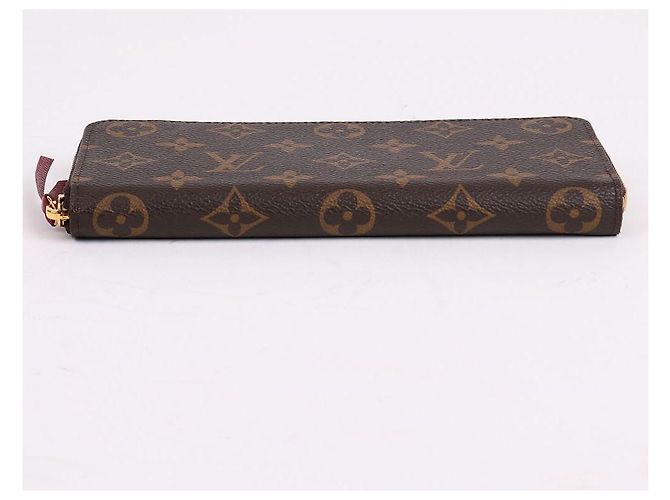 Louis Vuitton Portafoglio lungo con zip Clemence Burgundy Rosso - vista 7