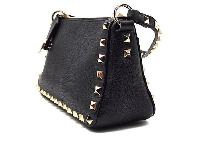 Valentino Borsa a tracolla piccola Rockstud Nero - vista 2