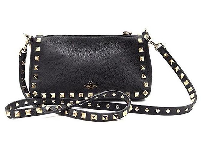 Valentino Borsa a tracolla piccola Rockstud Nero - vista 3