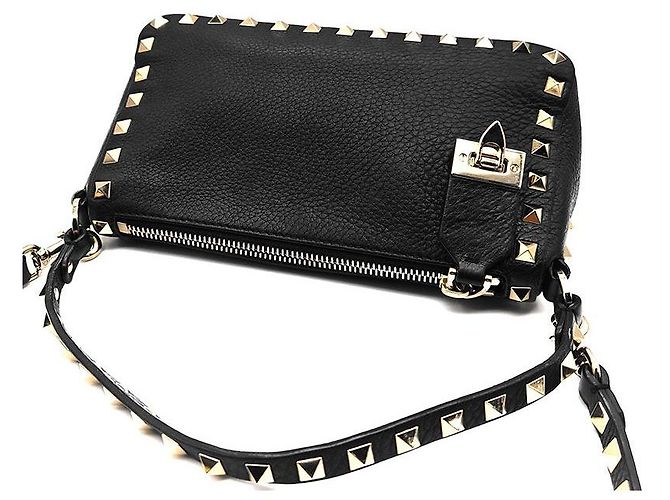 Valentino Borsa a tracolla piccola Rockstud Nero - vista 6
