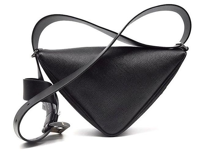Prada Saffiano Triangle Gürteltasche Schwarz - Ansicht 3
